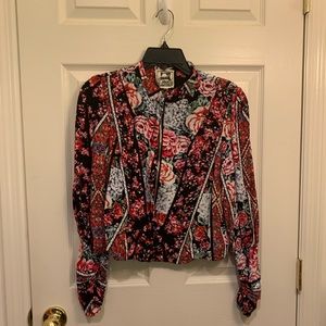 Soft rose print jacket